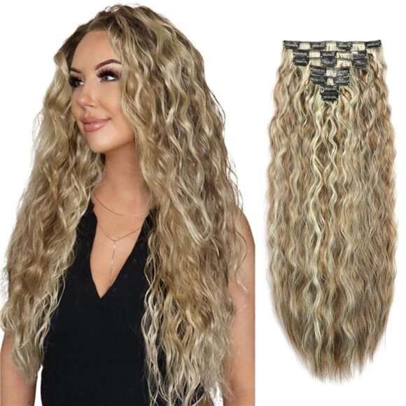 Curly Clip In Hair Extension 7PCS 6H613#